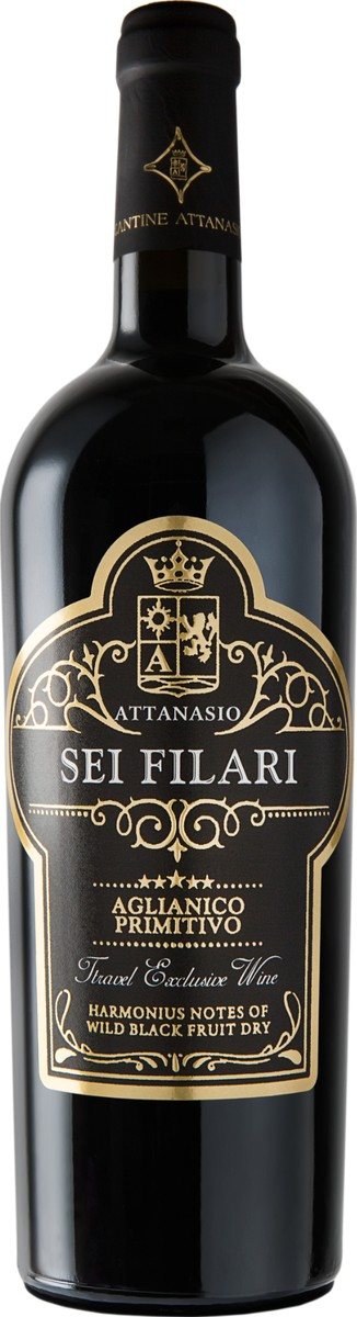 Bottiglia di Aglianico / Primitivo, linea Sei Filari