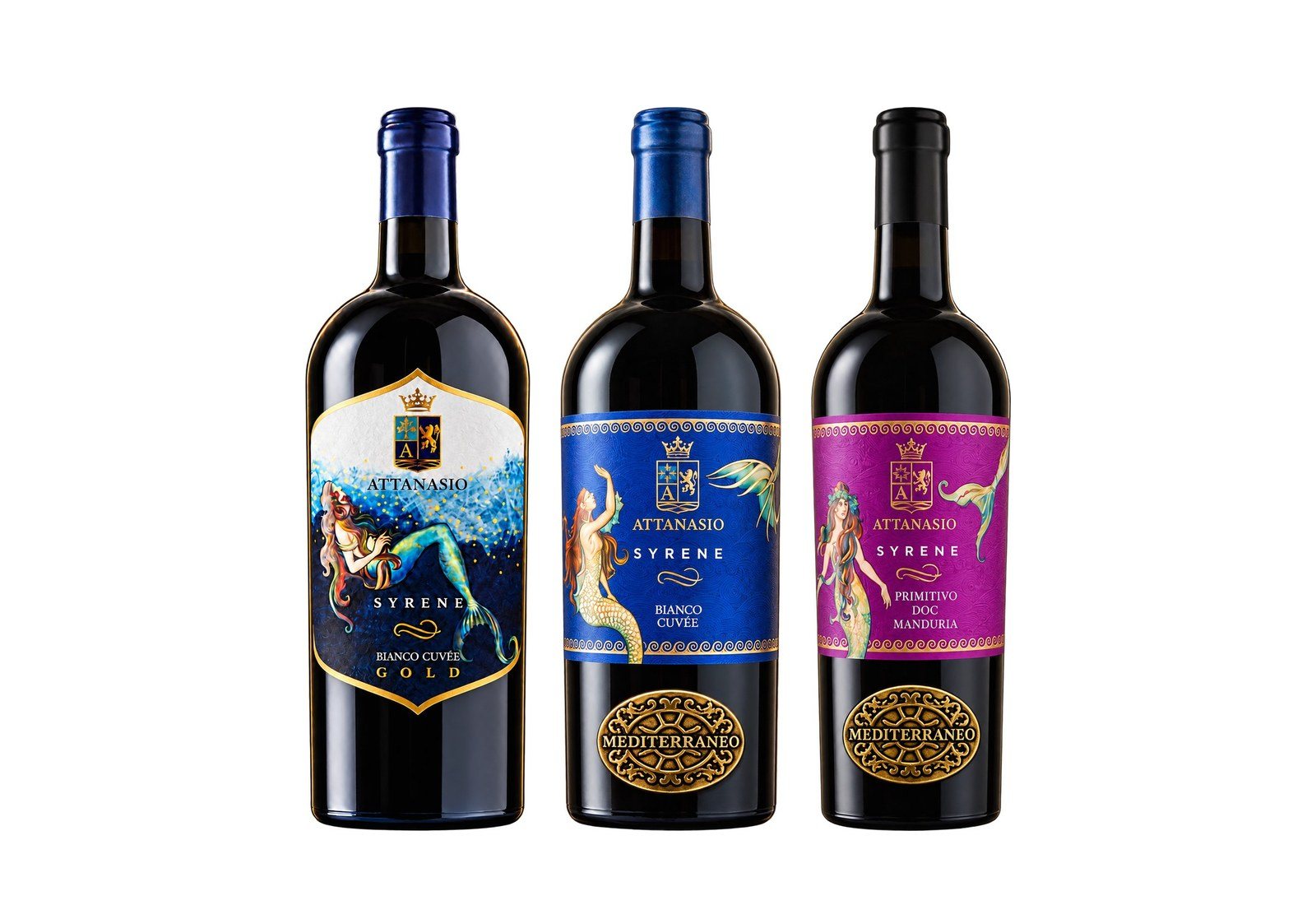 Le bottiglie della collezione Mediterraneo Collection
