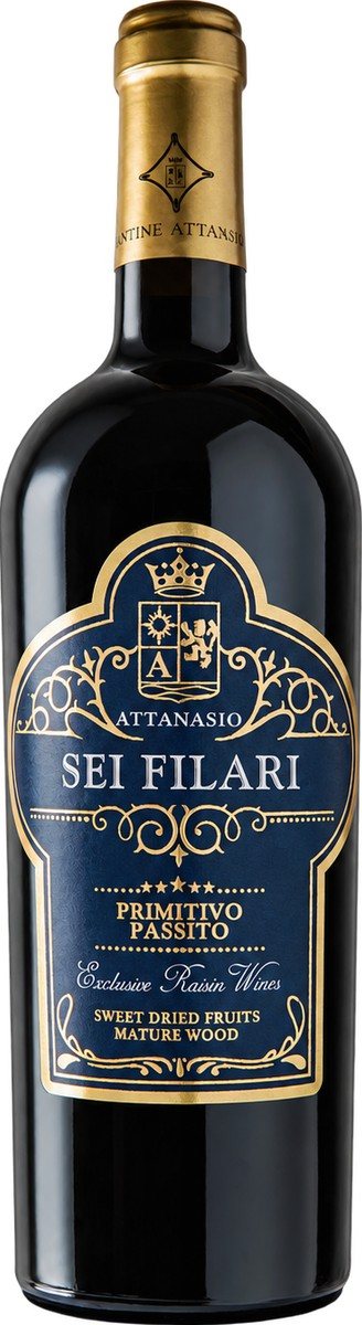 Bottiglia di Passito di Primitivo, linea Sei Filari