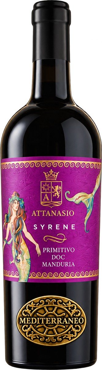 Bottiglia di Primitivo di Manduria, linea Mediterrano Collection