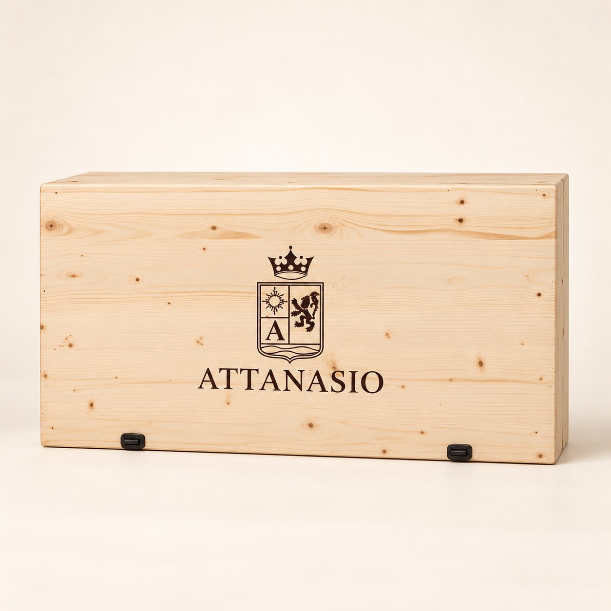 Cassetta da 6 bottiglie, confezione regalo in legno Attanasio