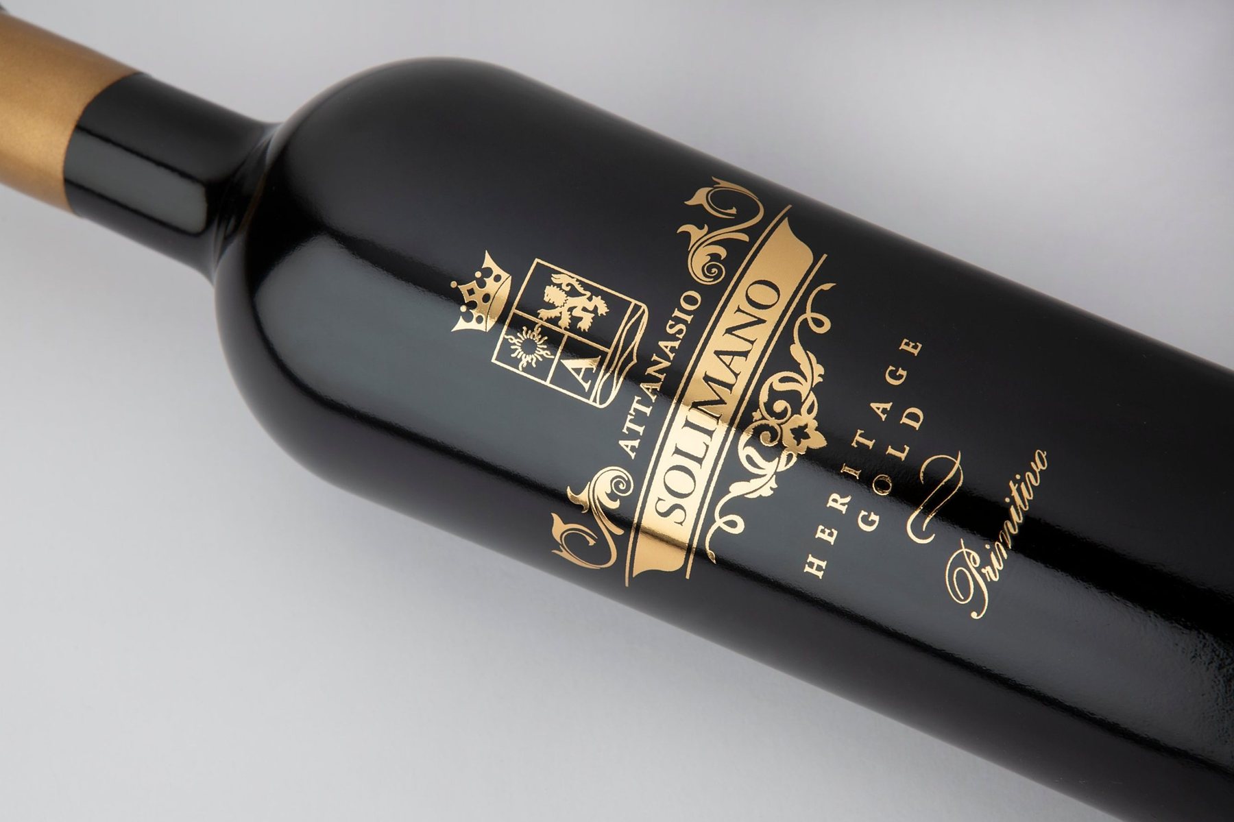 Bottiglia Solimano Heritage Gold con serigrafia in oro